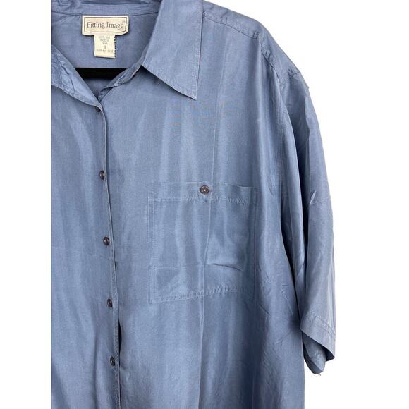 Fitting Image 100% Silk Men’s Button Down Size 18/XL - Picture 3 of 5